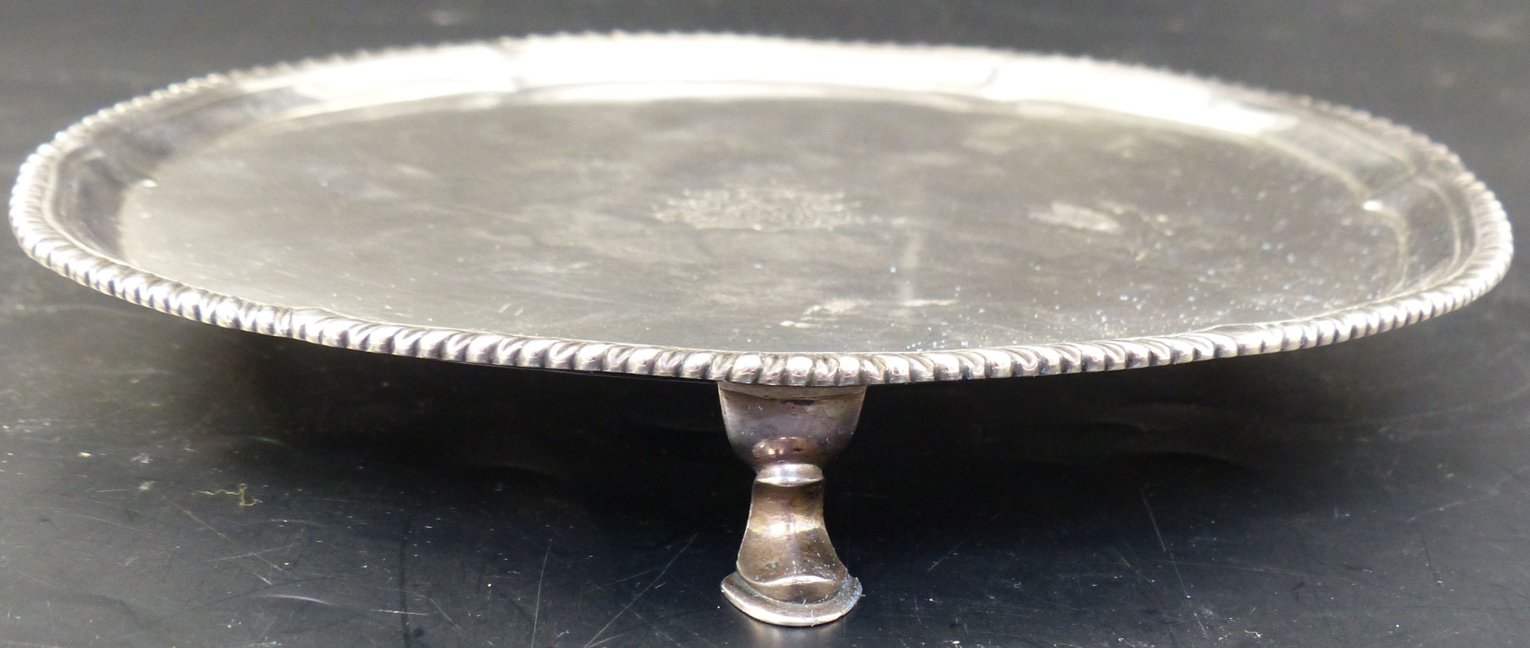 A George III silver salver, 23.1cm, 13.5oz.